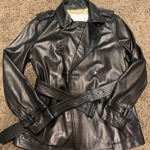 Coach Womens Alexis Lamb Leather Trench Coat M